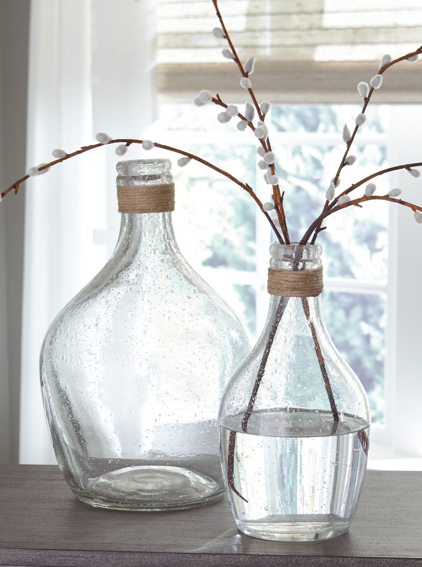 Auburndale Furniture Outlet - Ashley Furniture - Marcin Vase - Vase Set (Set of 2) / Clear - A2000246