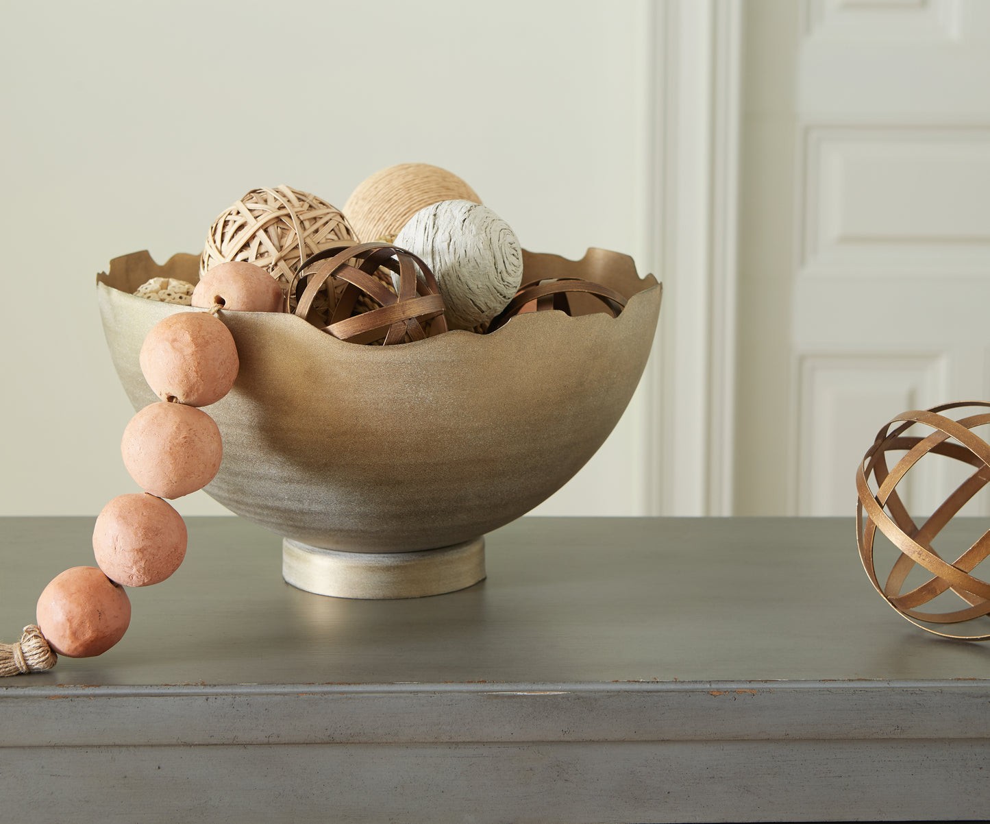 Auburndale Furniture Outlet - Ashley Furniture - Maura Bowl - Bowl / Antique Gold Finish - A2000594