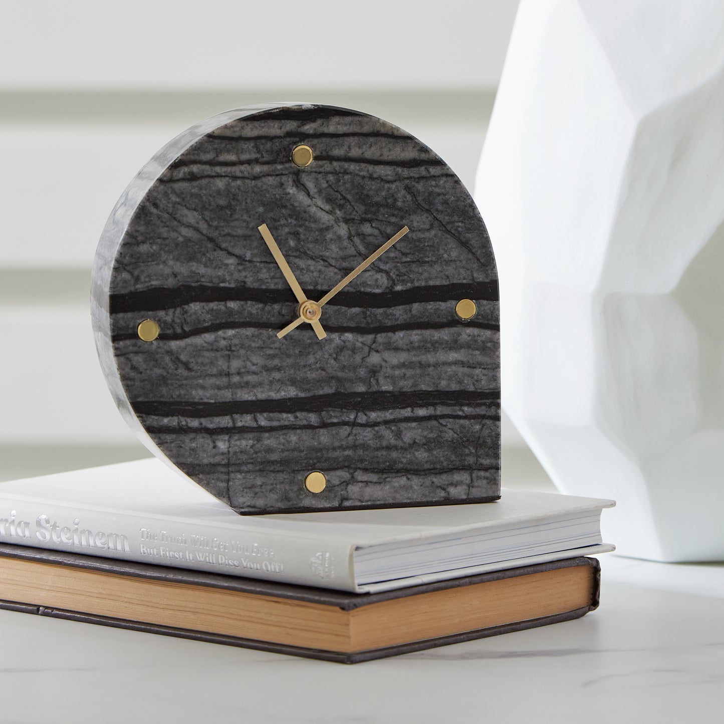 Auburndale Furniture Outlet - Ashley Furniture - Janmour Table Clock (Set of 2) - Table Clock (2/CS) / Black - A2000661