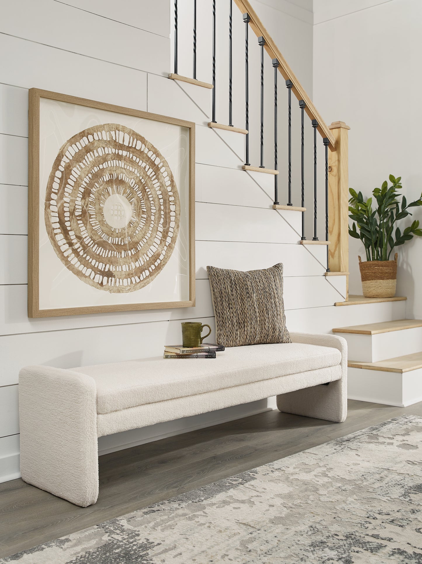 Auburndale Furniture Outlet - Ashley Furniture - Lembertson Accent Bench - Accent Bench / Ecru / 70"W x 18"D x 19"H - A3000714