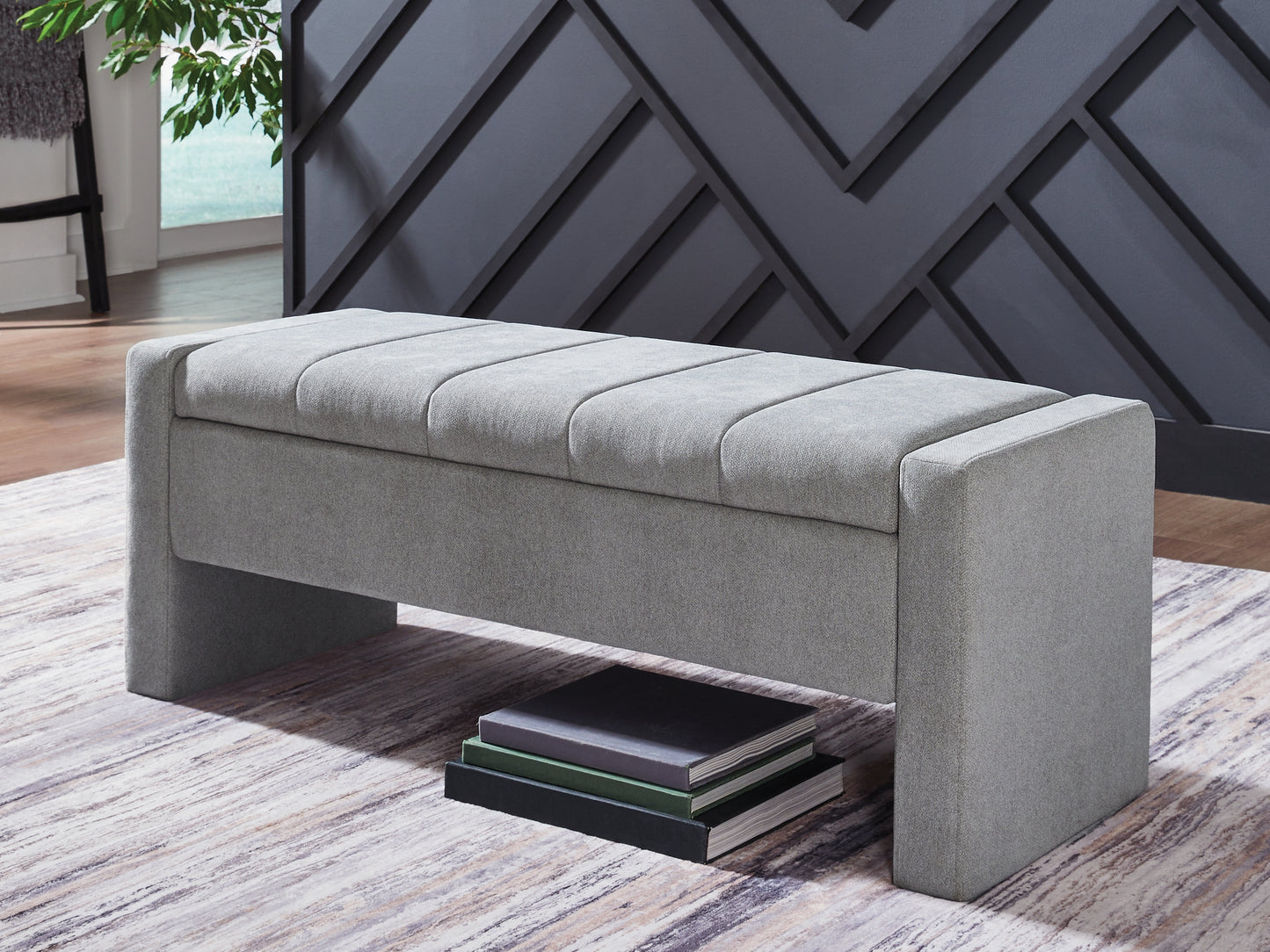Auburndale Furniture Outlet - Ashley Furniture - Akselman Storage Bench - Storage Bench / Gray / 50"W x 19"D x 19"H - A3000744