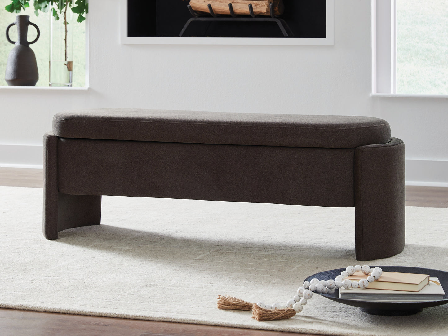 Auburndale Furniture Outlet - Ashley Furniture - Vavuniya Storage Bench - Storage Bench / Brown / 56"W x 19"D x 19"H - A3000750