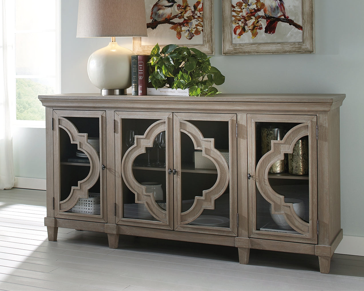 Auburndale Furniture Outlet - Ashley Furniture - Fossil Ridge Accent Cabinet - Accent Cabinet / Gray - A4000037
