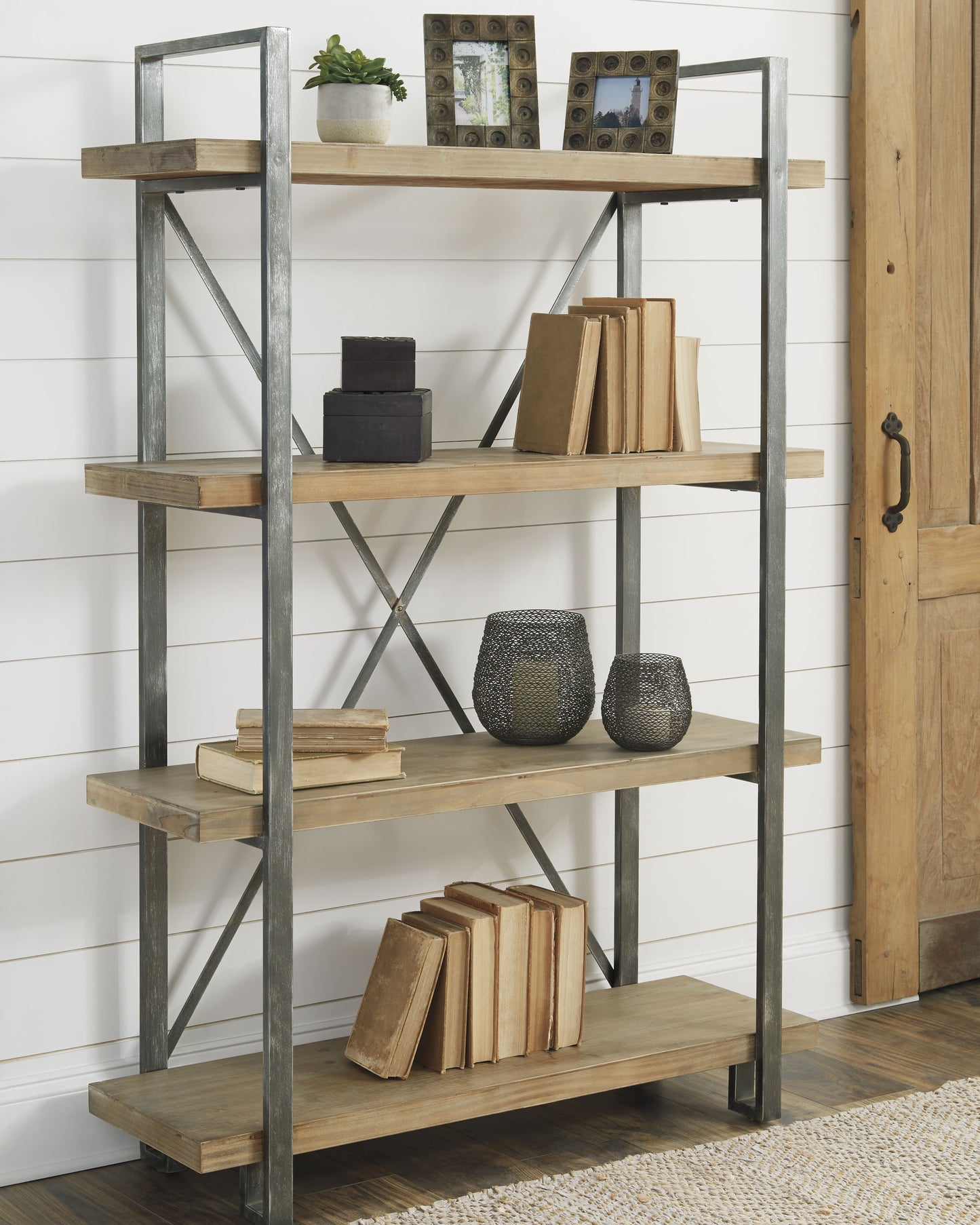Auburndale Furniture Outlet - Ashley Furniture - Forestmin Bookcase - Bookcase / Brown/Black - A4000045