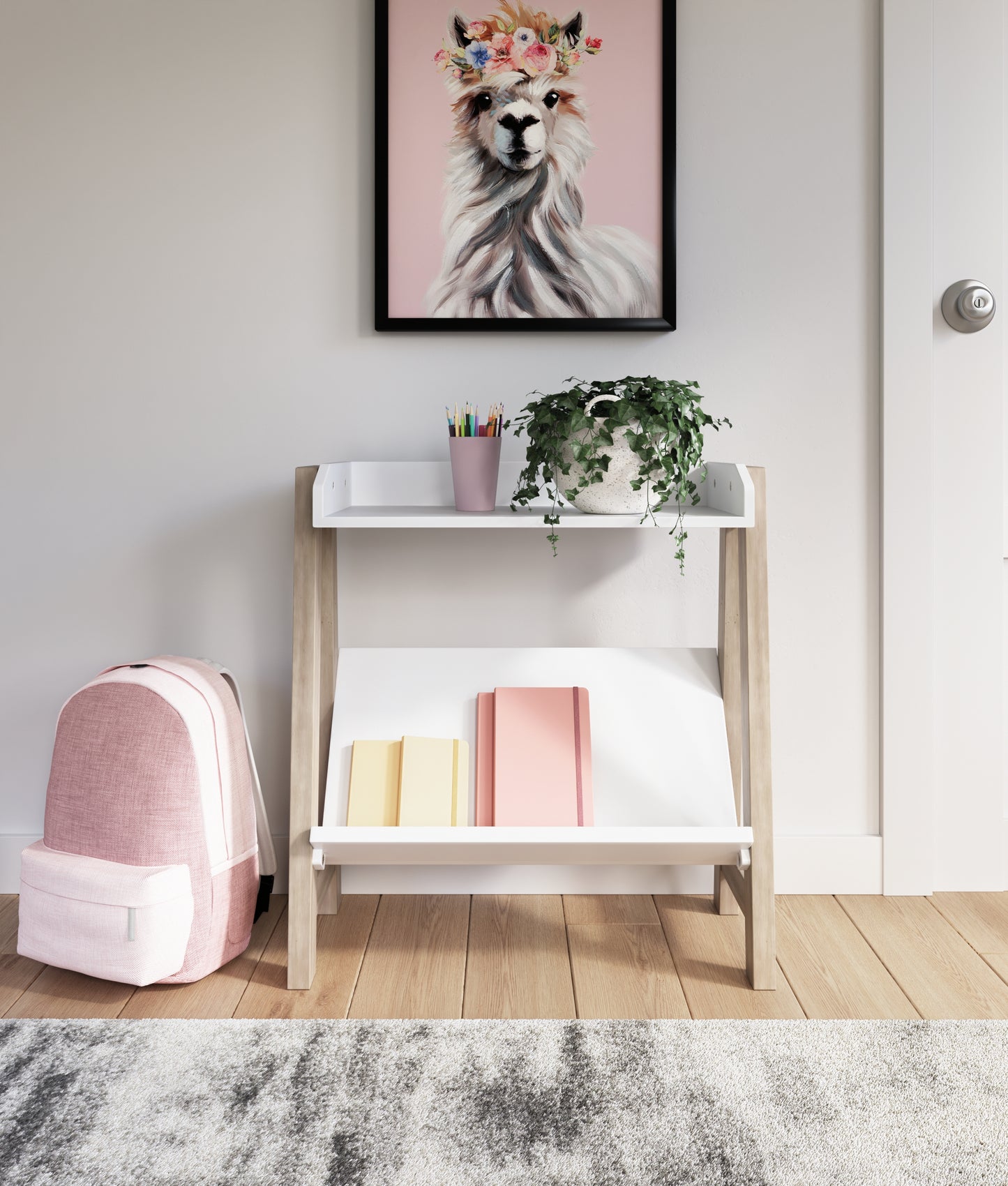 Auburndale Furniture Outlet - Ashley Furniture - Blariden Bookcase - Small Bookcase / White/Tan - A4000361