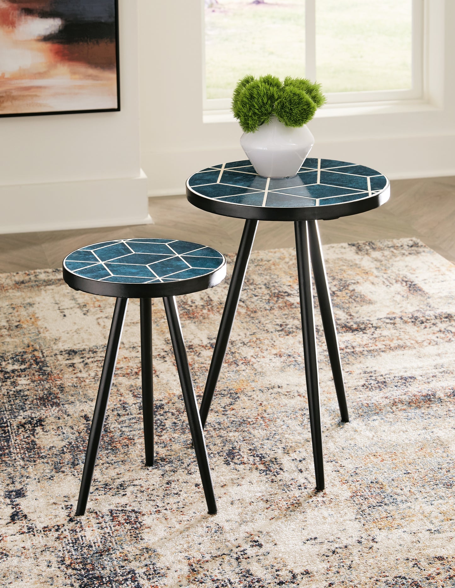 Auburndale Furniture Outlet - Ashley Furniture - Clairbelle Accent Table (Set of 2) - Accent Table (Set of 2) / Teal - A4000523