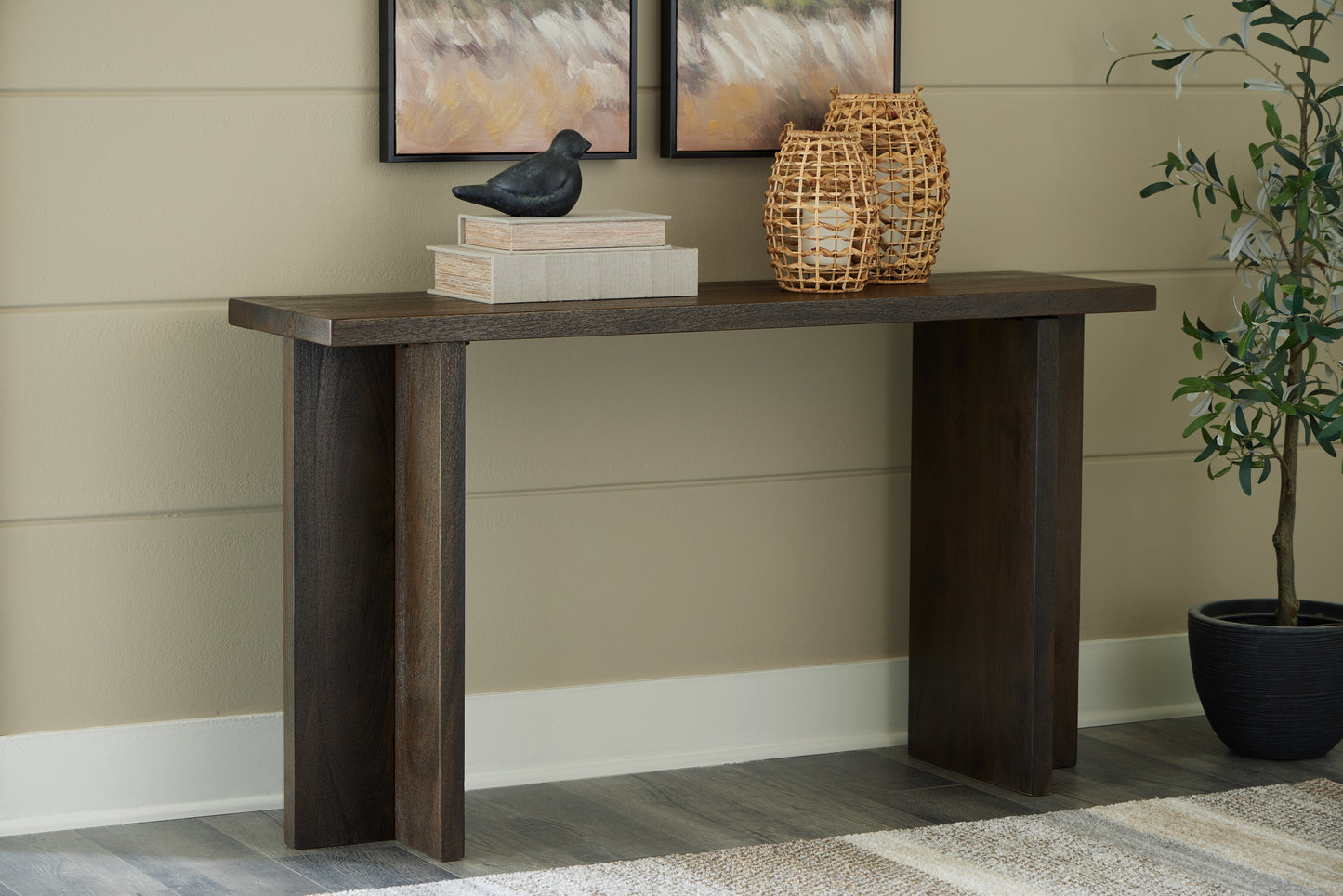 Auburndale Furniture Outlet - Ashley Furniture - Jalenry Console Sofa Table - Console Sofa Table / Grayish Brown - A4000596