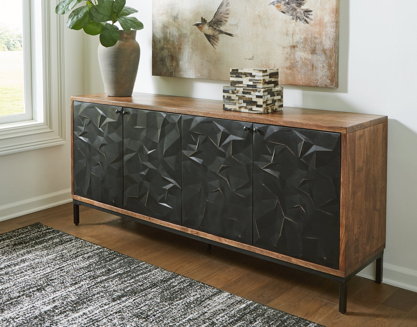 Auburndale Furniture Outlet - Ashley Furniture - Dorannby Accent Cabinet - Accent Cabinet / Black/Brown - A4000649