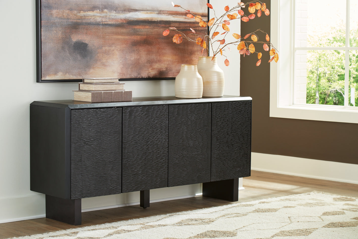 Auburndale Furniture Outlet - Ashley Furniture - Farrelmore Accent Cabinet - Accent Cabinet / Black - A4000659