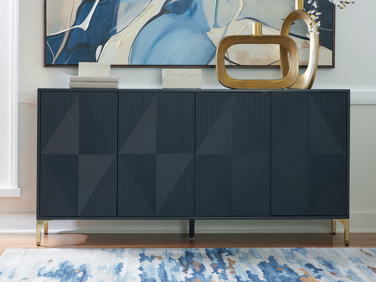 Auburndale Furniture Outlet - Ashley Furniture - Loirwick Accent Cabinet - Accent Cabinet / Dark Blue - A4000677