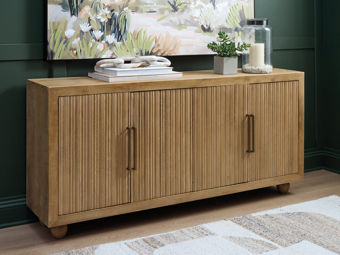 Auburndale Furniture Outlet - Ashley Furniture - Niam Accent Cabinet - Accent Cabinet / Light Antique Beige - A4000684