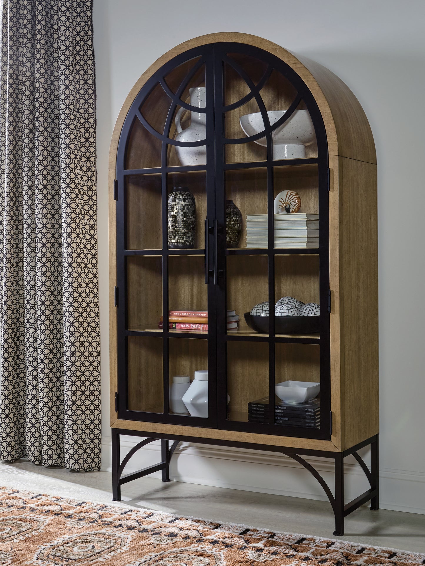 Auburndale Furniture Outlet - Ashley Furniture - Gwenwich Accent Cabinet - Accent Cabinet / Natural/Black - A4000704