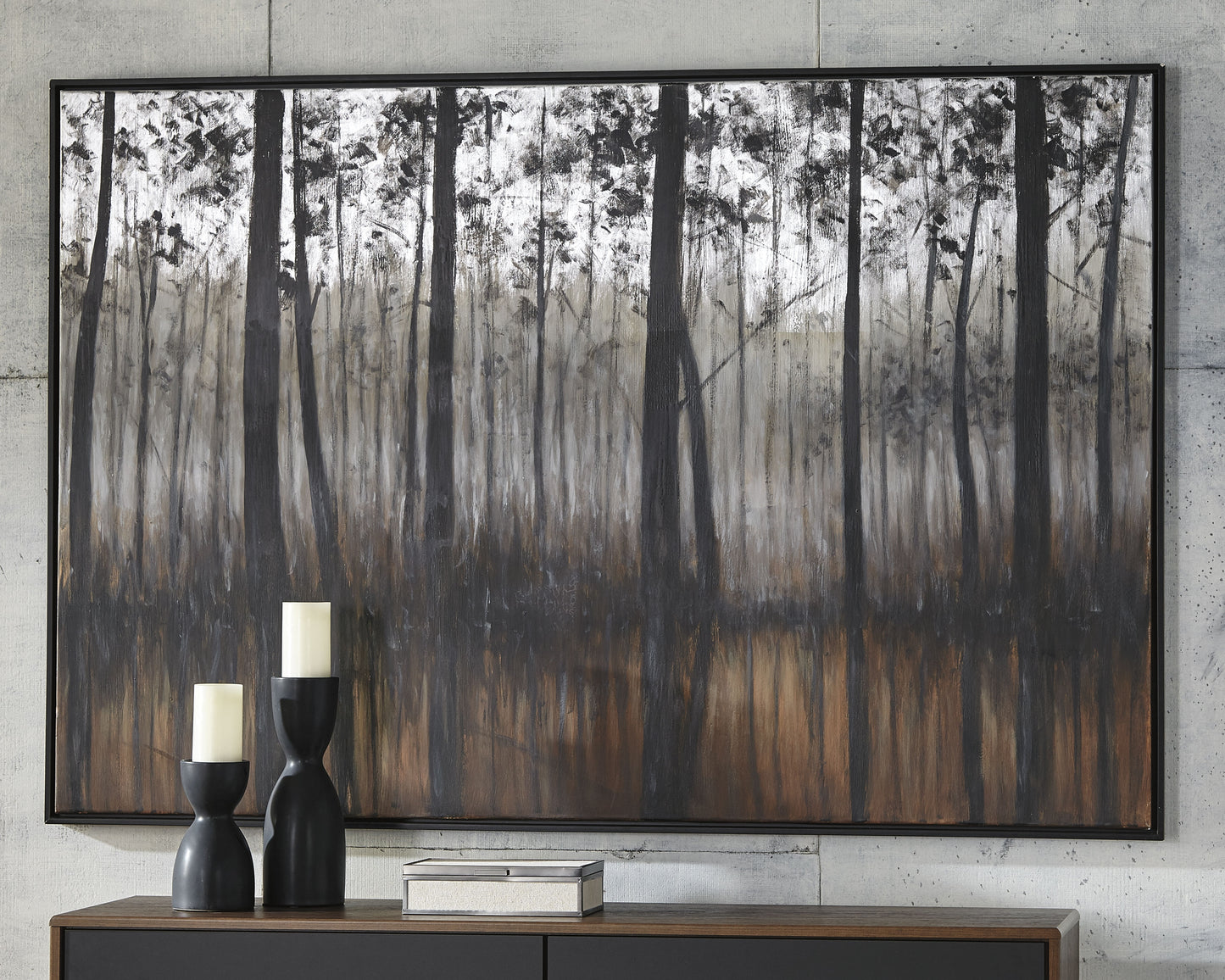 Auburndale Furniture Outlet - Ashley Furniture - Philyra Wall Decor - Wall Art / Black/Orange/Silver - A8000253