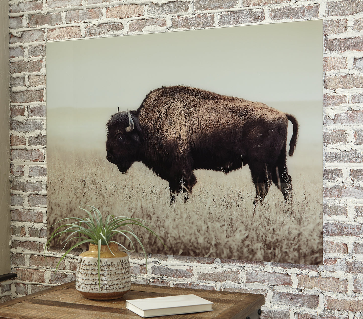 Auburndale Furniture Outlet - Ashley Furniture - Brutus Wall Decor - Wall Art / Sepia - A8000289