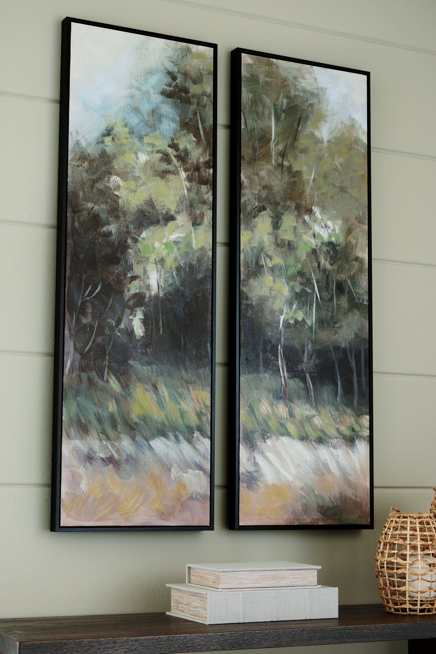 Auburndale Furniture Outlet - Ashley Furniture - Dansot Wall Decor - Wall Art Set (Set of 2) / Green/Brown - A8000393
