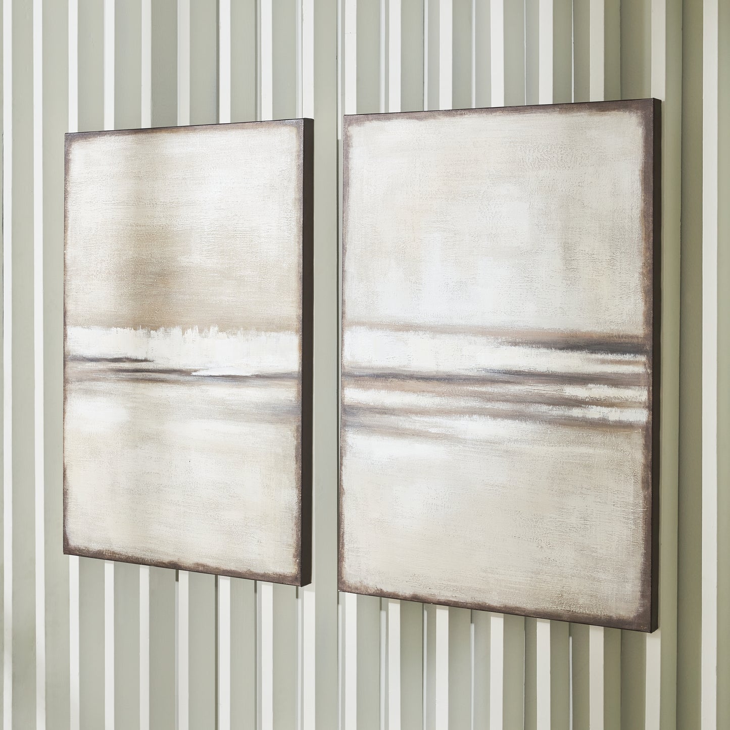 Auburndale Furniture Outlet - Ashley Furniture - Brockdunn Wall Decor - Wall Art Set (Set of 2) / Tan/Brown - A8000403