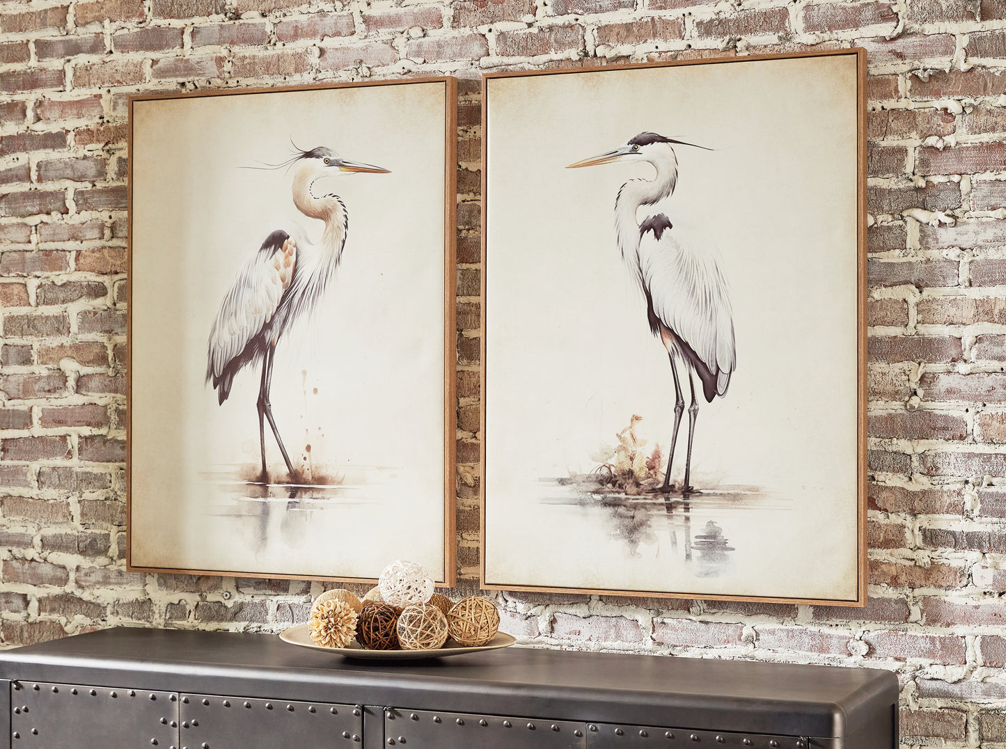 Auburndale Furniture Outlet - Ashley Furniture - Aubinell Wall Decor - Wall Art Set (Set of 2) / Beige - A8000414