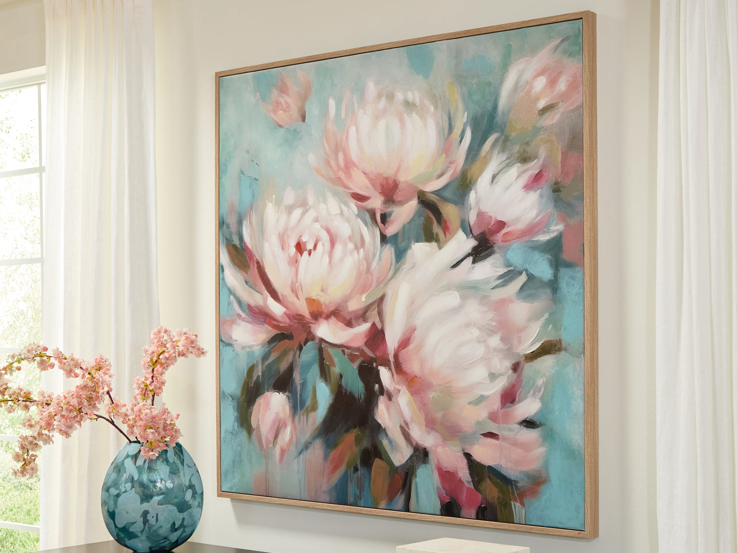 Auburndale Furniture Outlet - Ashley Furniture - Parryville Wall Decor - Wall Art / Aqua/Pink - A8000440