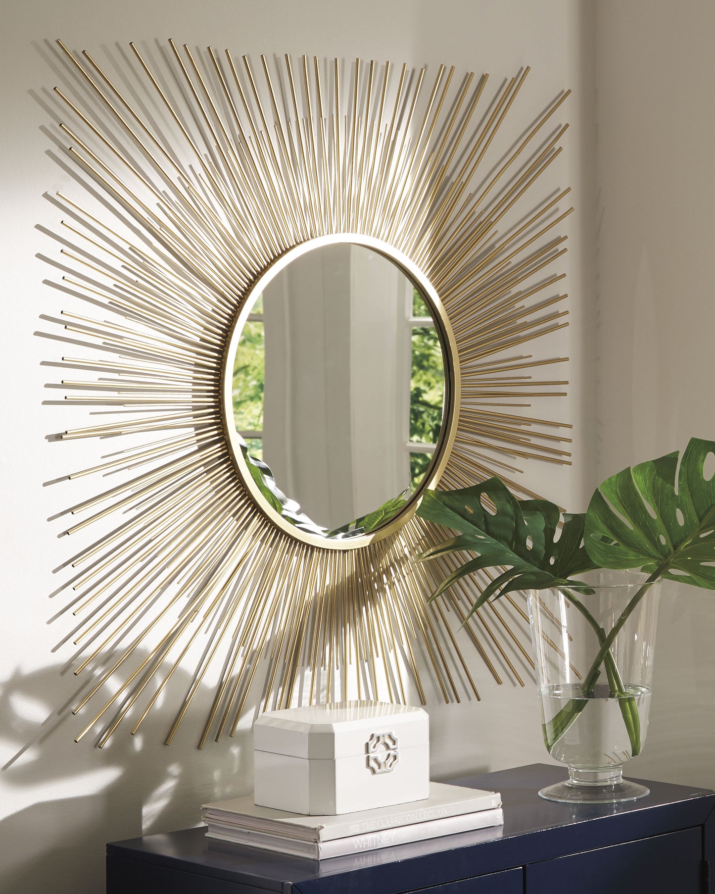 Auburndale Furniture Outlet - Ashley Furniture - Elspeth Mirror - Accent Mirror / Gold Finish - A8010124