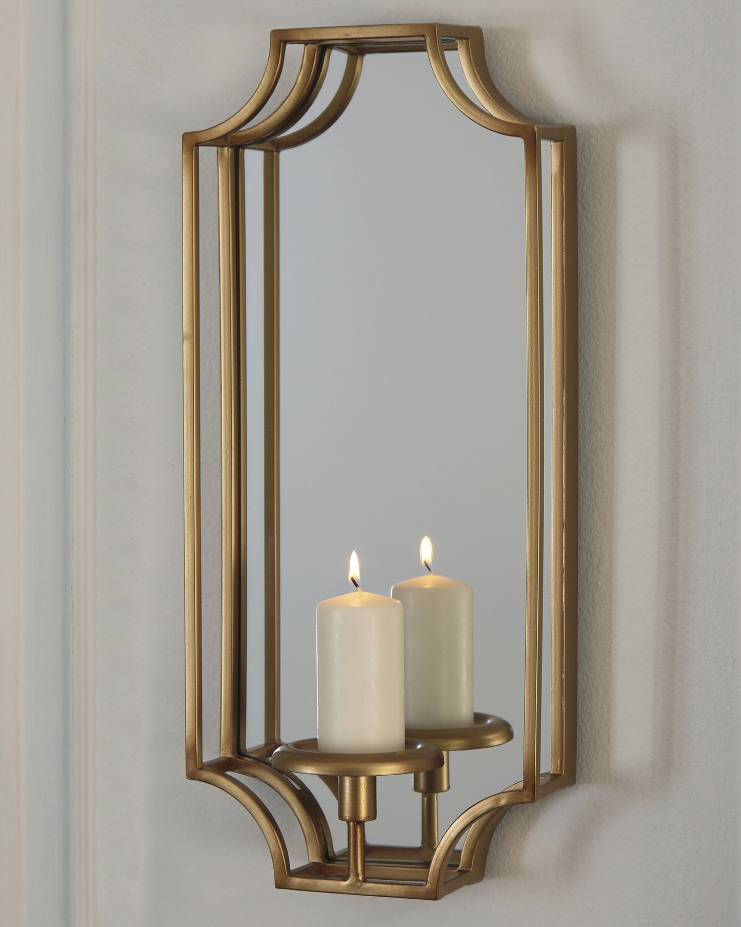 Auburndale Furniture Outlet - Ashley Furniture - Dumi Wall Decor - Wall Sconce / Gold Finish - A8010153