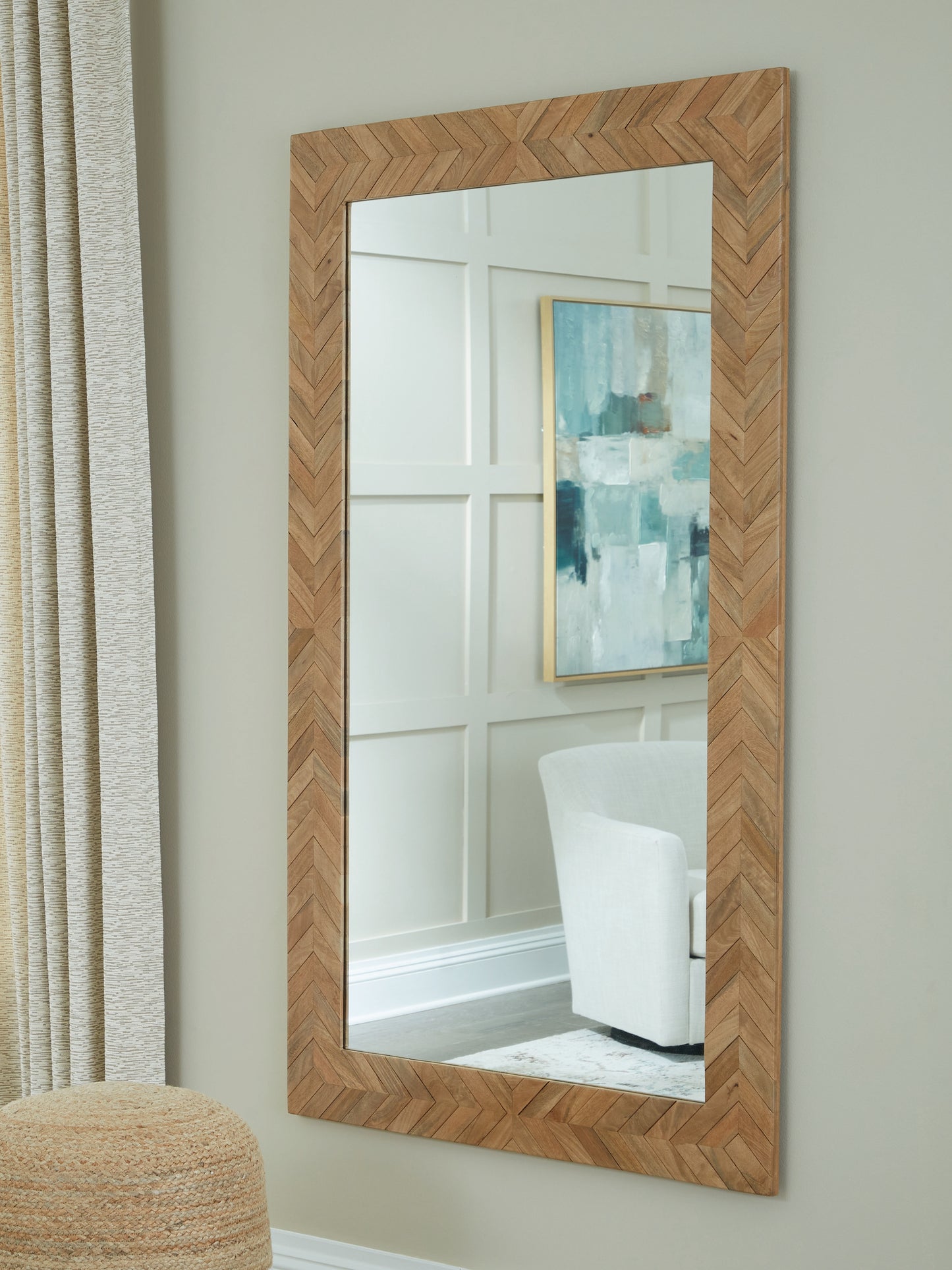 Auburndale Furniture Outlet - Ashley Furniture - Waylane Mirror - Floor Mirror / Brown - A8010347