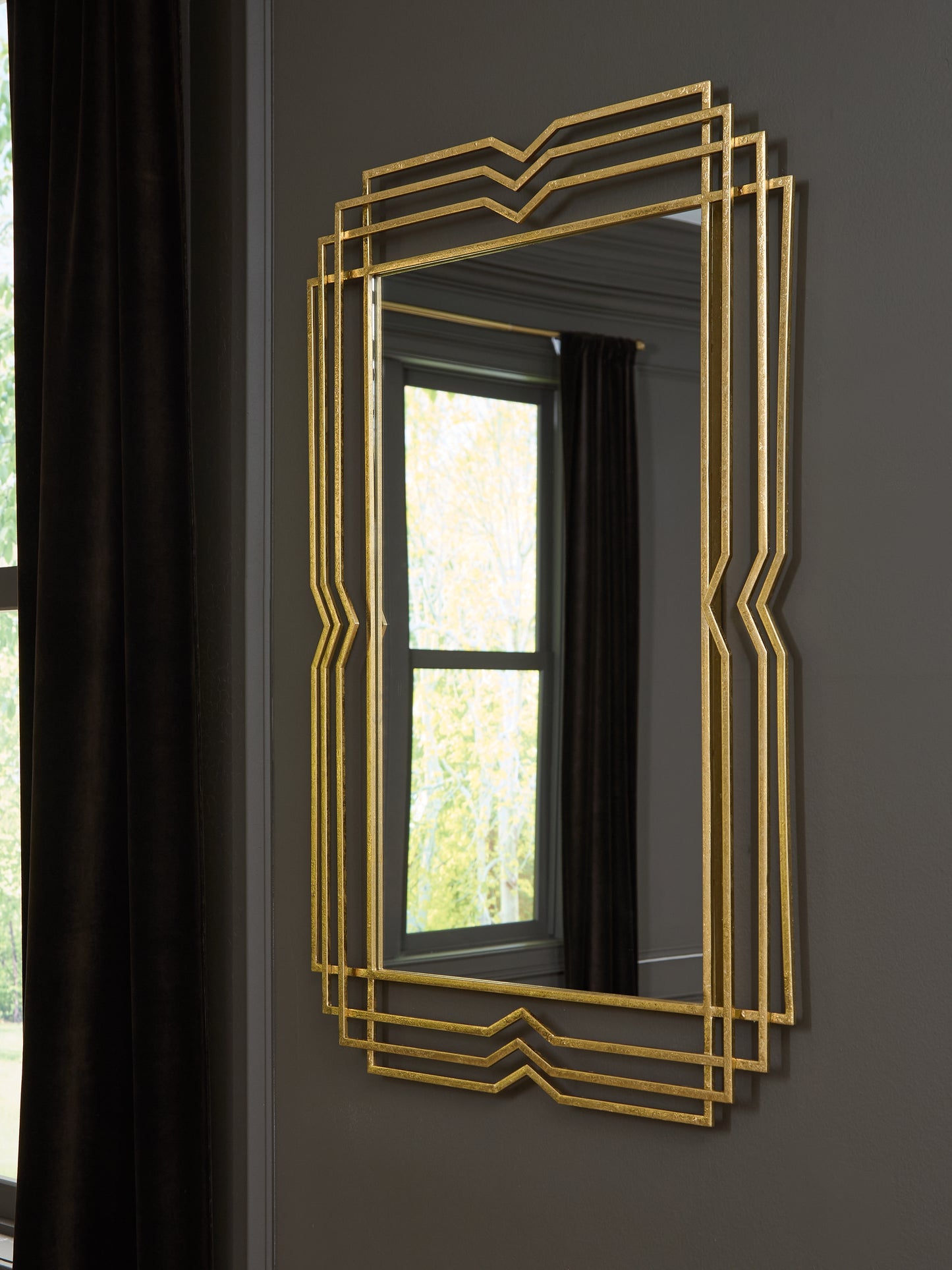 Auburndale Furniture Outlet - Ashley Furniture - Claybrook Mirror - Accent Mirror / Gold Finish - A8010349