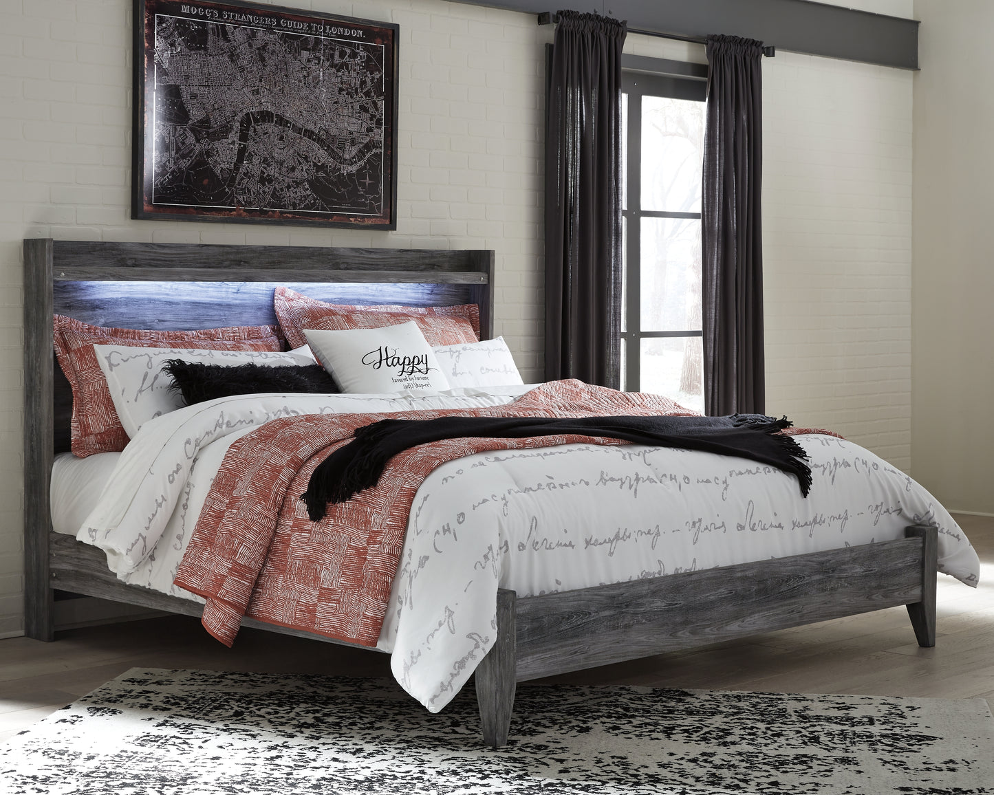 Auburndale Furniture Outlet - Ashley Furniture - Baystorm Bedroom - King Panel Bed / Gray - B221B11