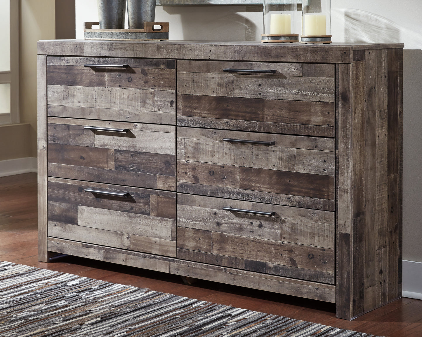 Auburndale Furniture Outlet - Ashley Furniture - Derekson Bedroom - Six Drawer Dresser / Multi Gray - B200-31