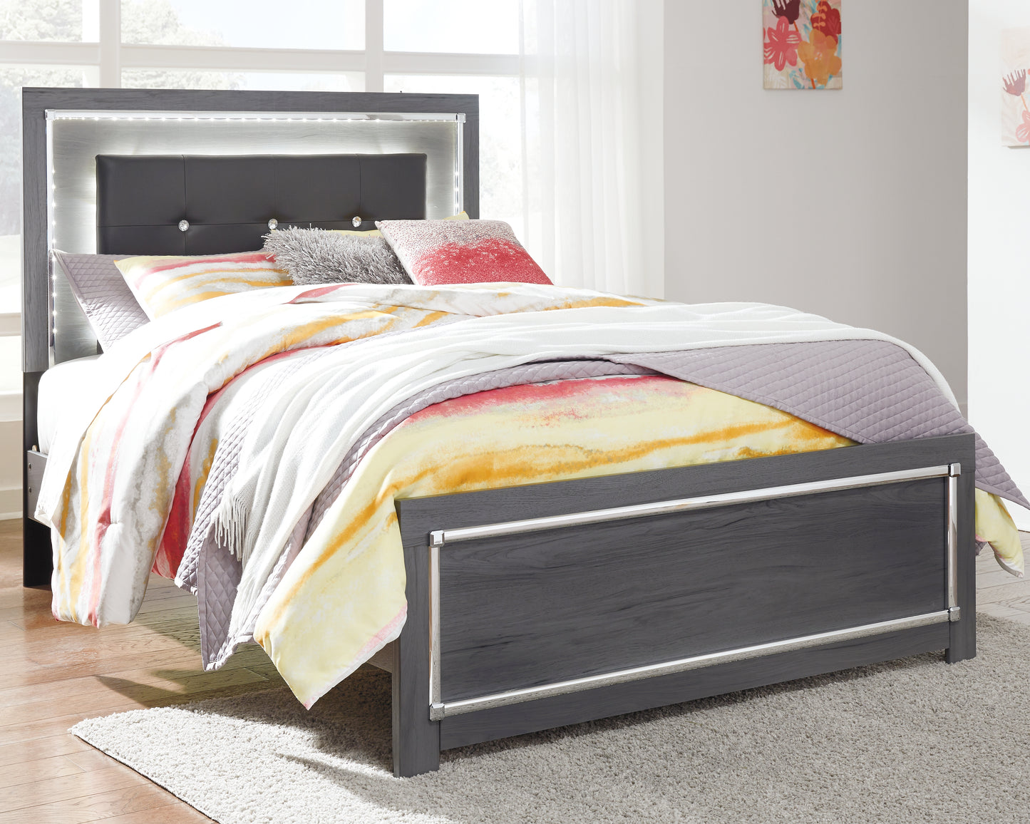 Auburndale Furniture Outlet - Ashley Furniture - Lodanna Bedroom - Full Panel Bed / Gray - B214B4