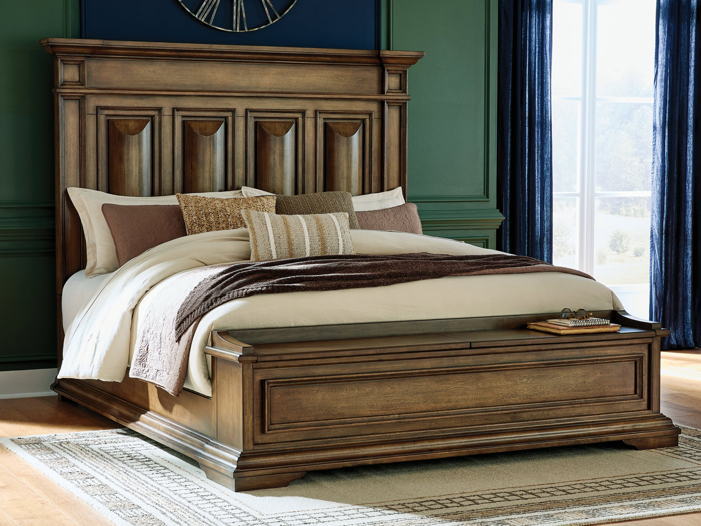 Auburndale Furniture Outlet - Ashley Furniture - Frantanna Bedroom - California King Panel Storage Bed / Brown - PCB949B9