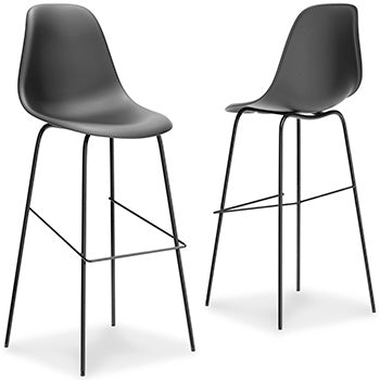 Auburndale Furniture Outlet - Ashley Furniture - Forestead Dining Room - Bar Height Bar Stool (Set of 2) / Black - D130-130X2