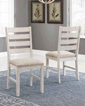 Auburndale Furniture Outlet - Ashley Furniture - Skempton Dining Room - Dining Chair (Set of 2) / White/Light Brown - D394-01X2