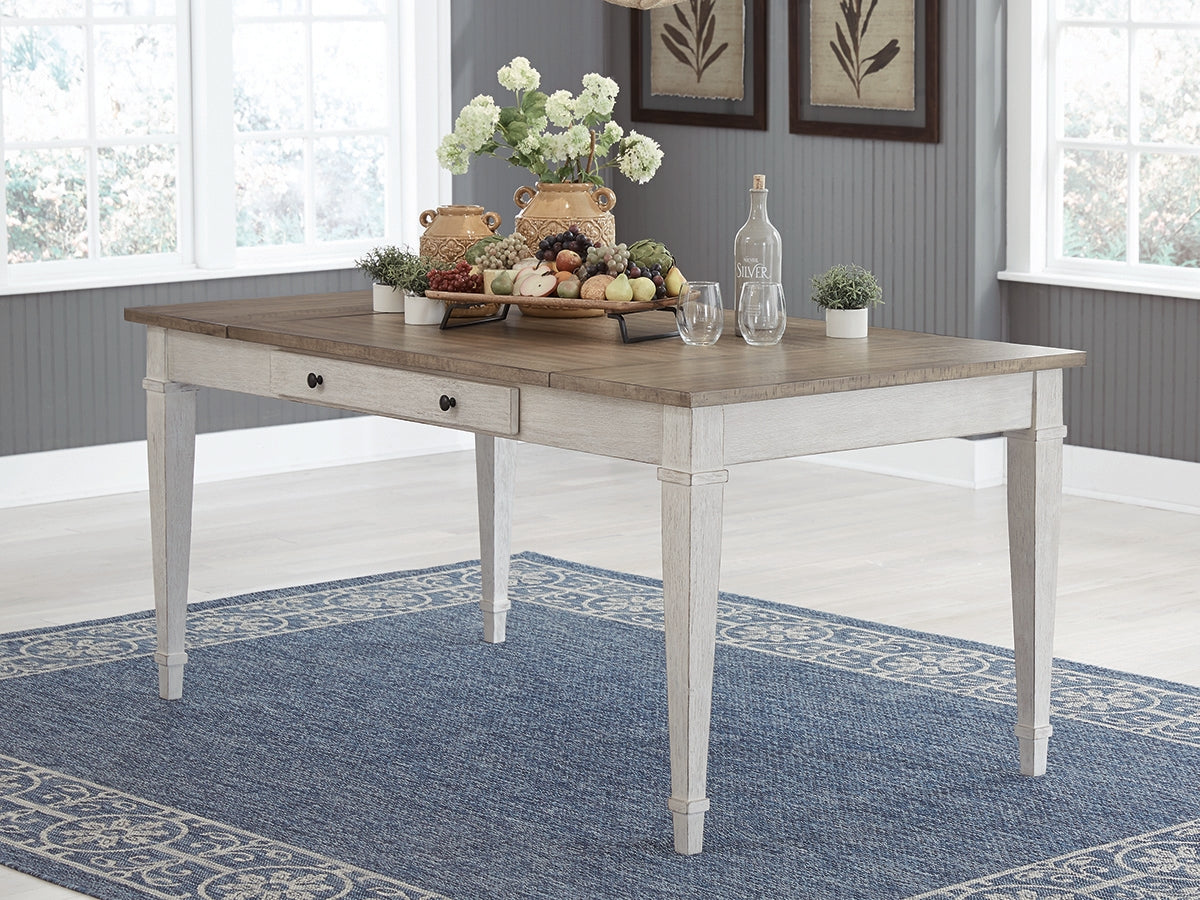 Auburndale Furniture Outlet - Ashley Furniture - Skempton Dining Room - RECT DRM Table w/Storage / White/Light Brown - D394-25