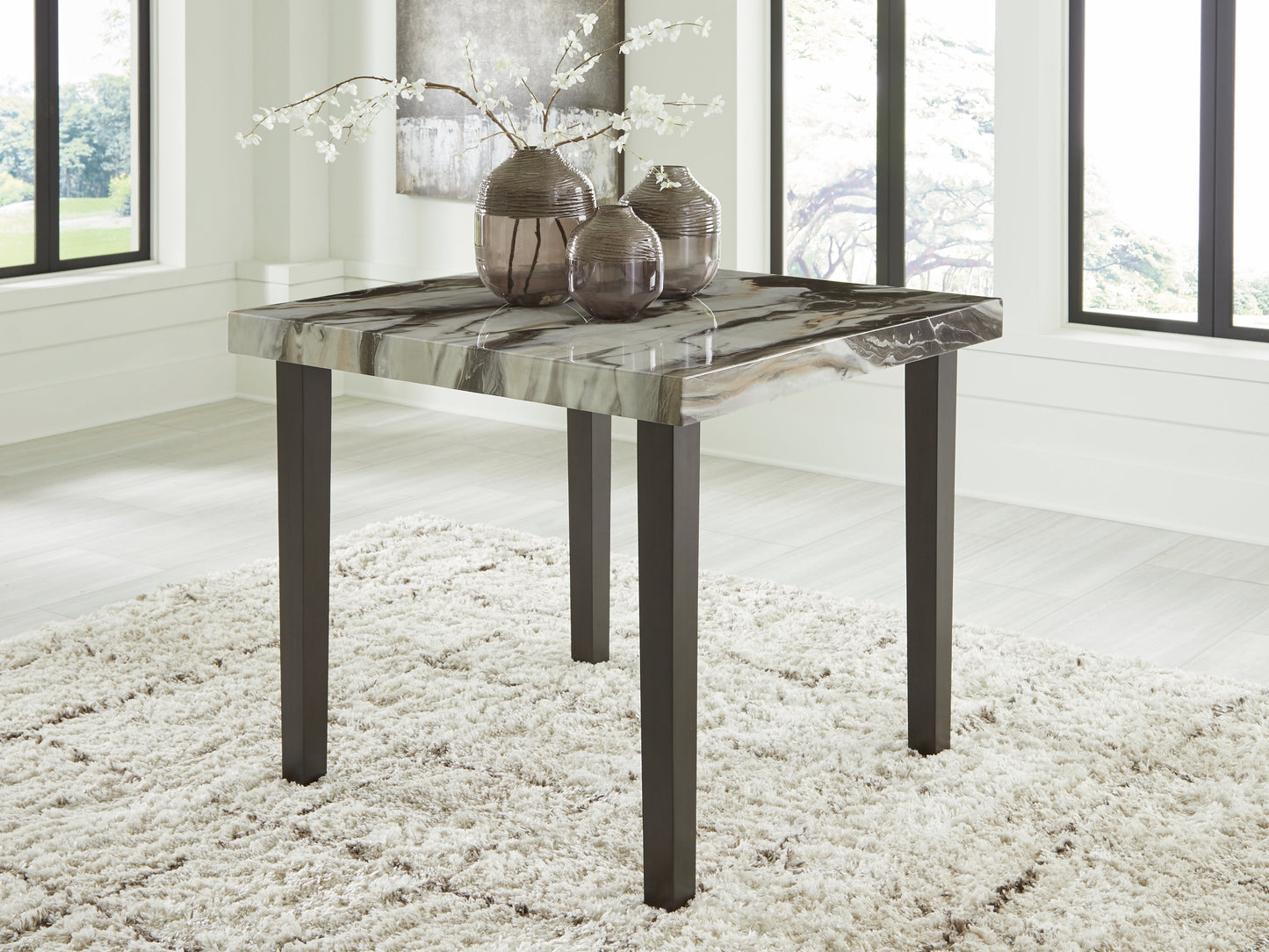 Auburndale Furniture Outlet - Ashley Furniture - Jeshina Counter Height Dining Table - Square DRM Counter Table / Dark Brown/Beige - PCD581-13