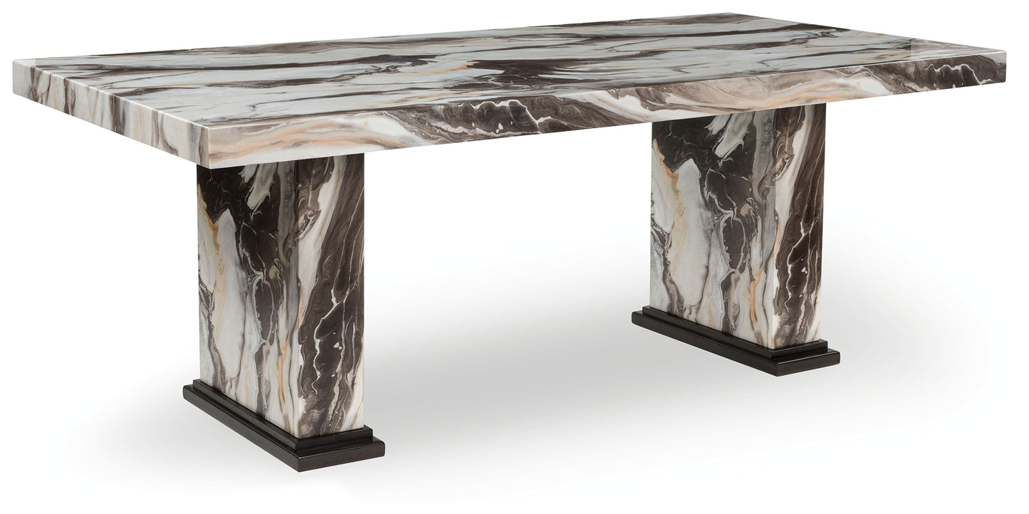 Auburndale Furniture Outlet - Ashley Furniture - Jeshina Dining Table - Dining Table / Dark Brown/Beige - PCD581D4