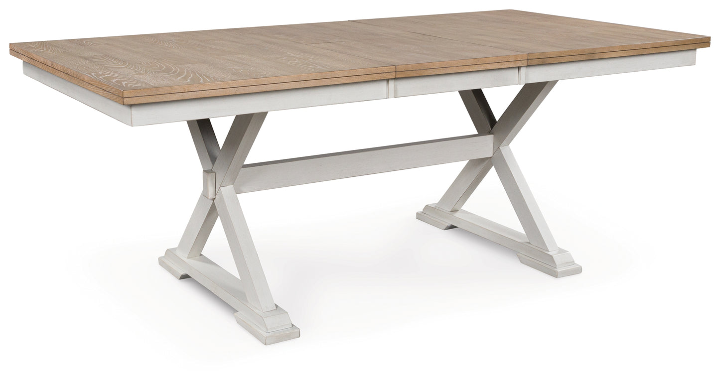 Auburndale Furniture Outlet - Ashley Furniture - Purlaney Dining Butterfly Extension Table - RECT DRM Butterfly EXT Table / Antique White/Natural - PCD627-35