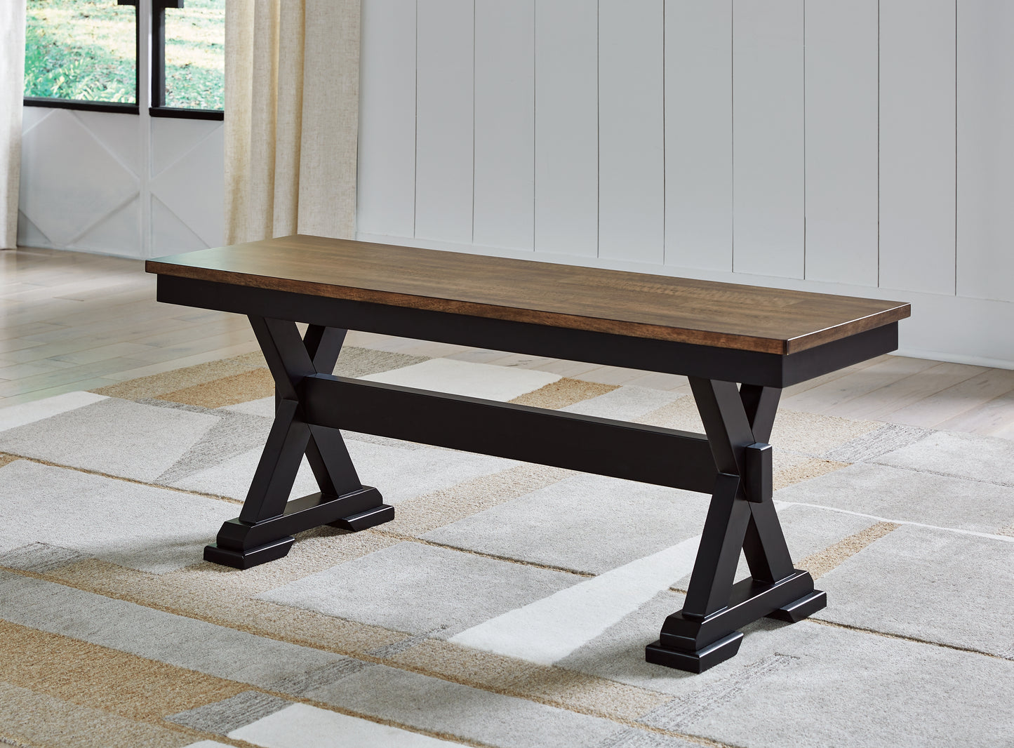 Auburndale Furniture Outlet - Ashley Furniture - Wildenauer Dining Room - Large Dining Room Bench / Brown/Black - D634-00