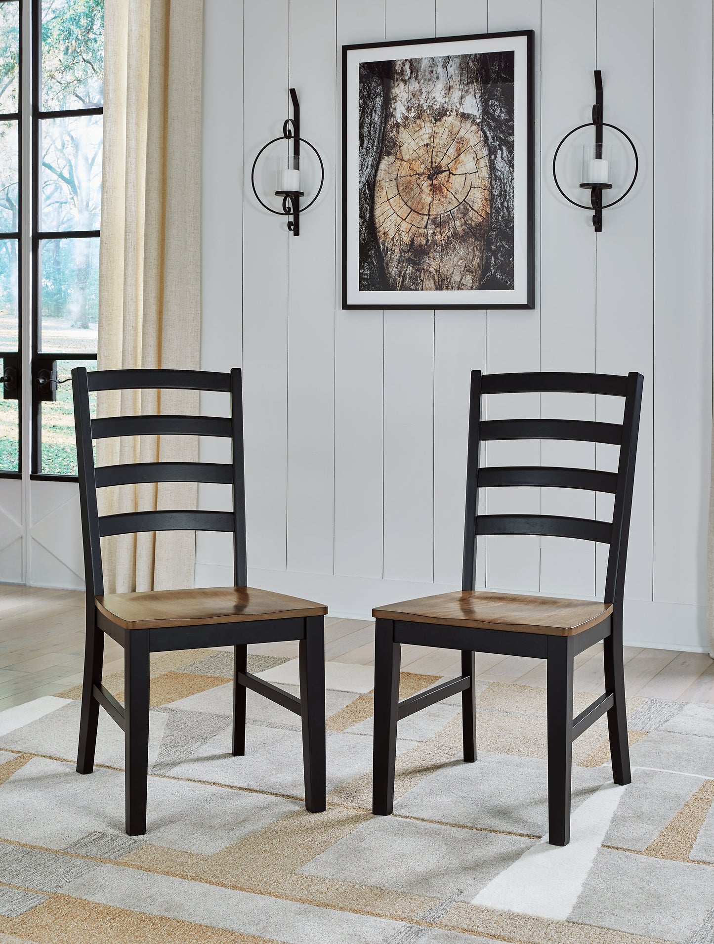 Auburndale Furniture Outlet - Ashley Furniture - Wildenauer Dining Room - Dining Chair (Set of 2) / Brown/Black - D634-01X2