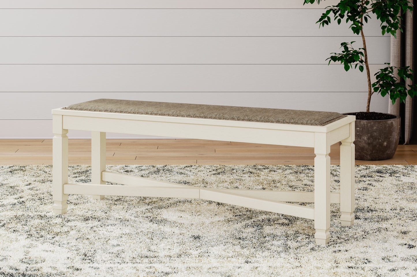 Auburndale Furniture Outlet - Ashley Furniture - Bolanburg Dining Bench - Large UPH Dining Room Bench / Two-tone / 50"W x 15"D x 20"H - D647-00