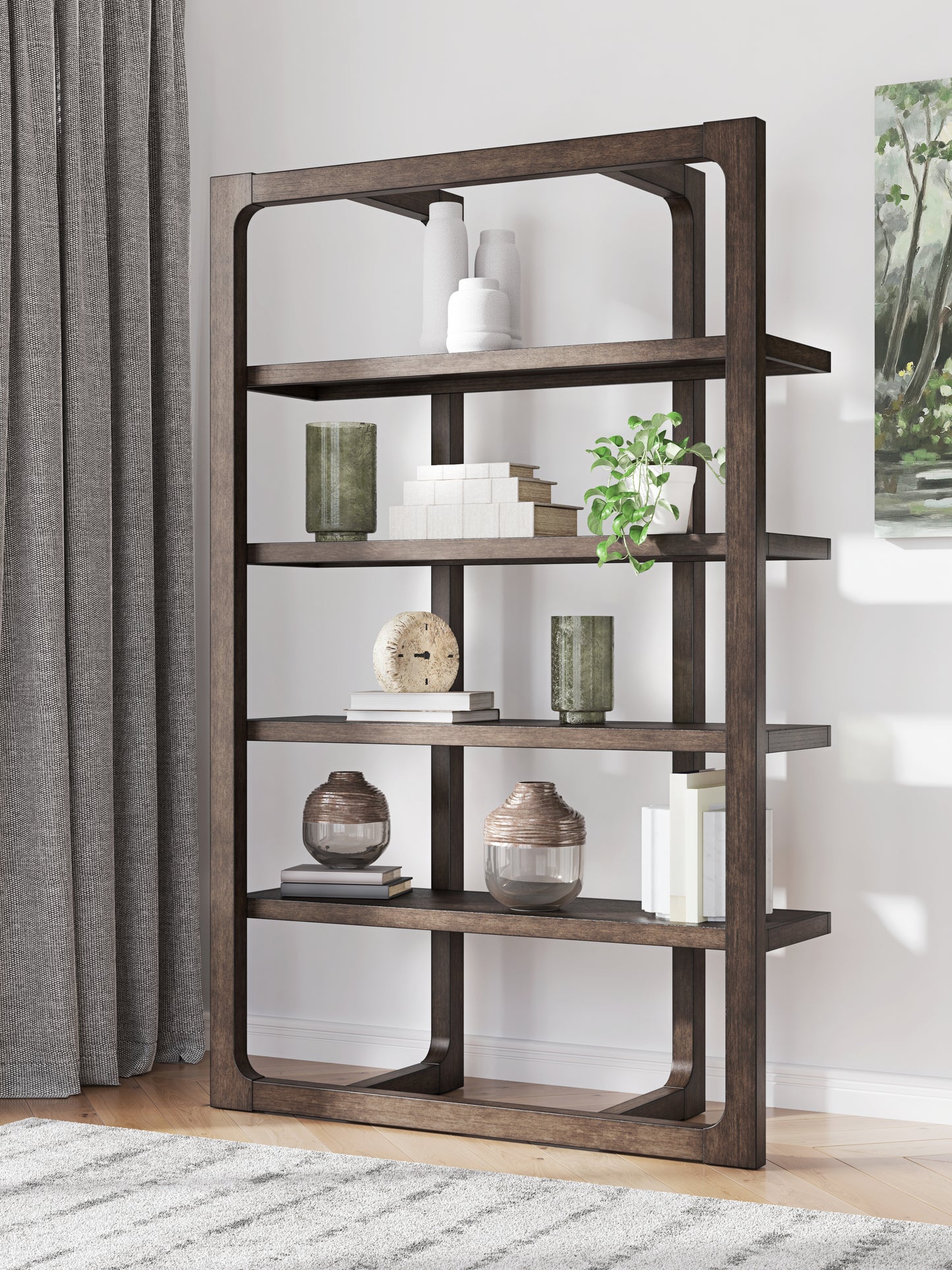Auburndale Furniture Outlet - Ashley Furniture - Breckington Bookcase - Bookcase / Dark Brown - H556-70