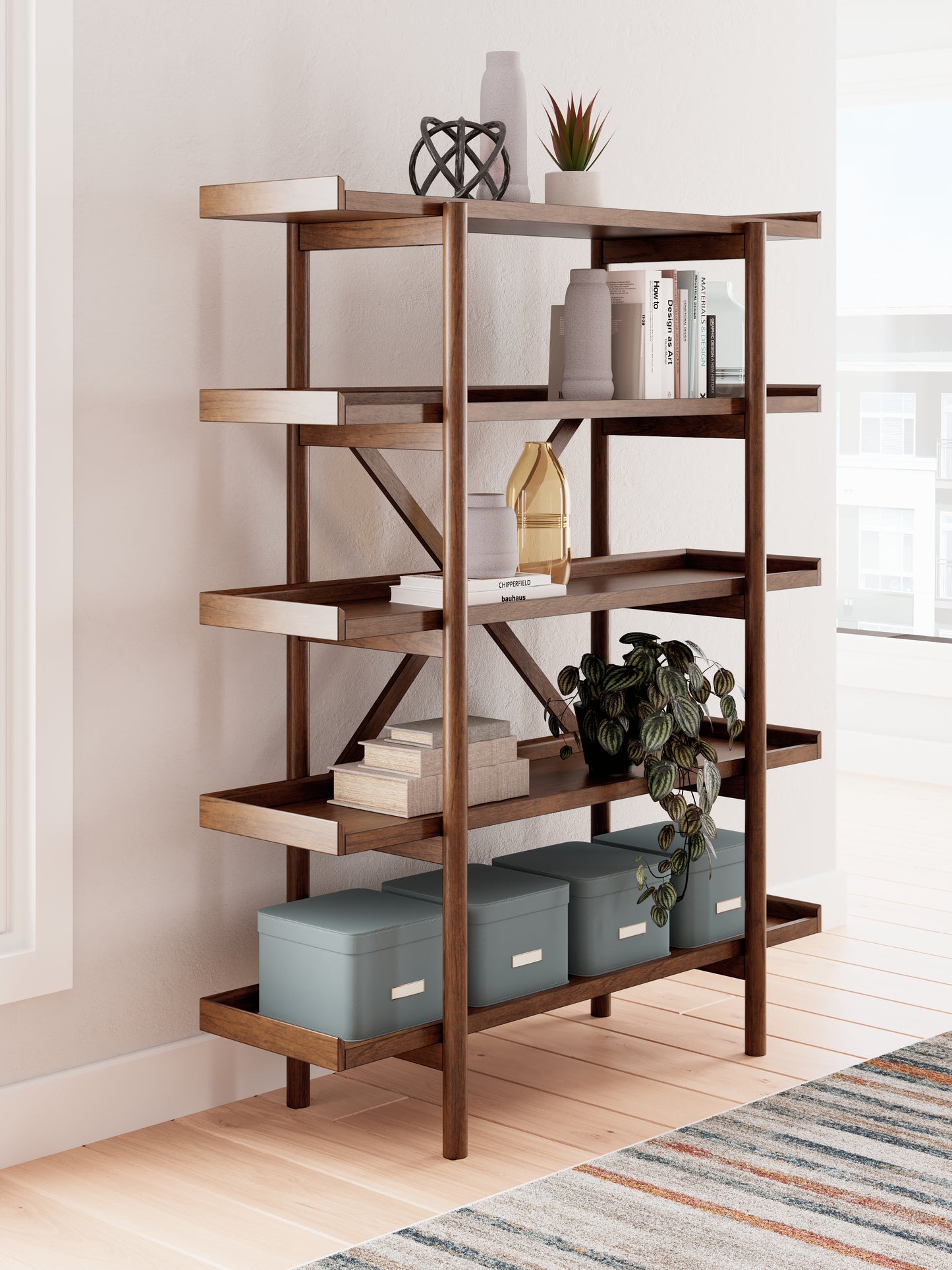 Auburndale Furniture Outlet - Ashley Furniture - Lyncott Bookcase - Bookcase / Brown - H615-70