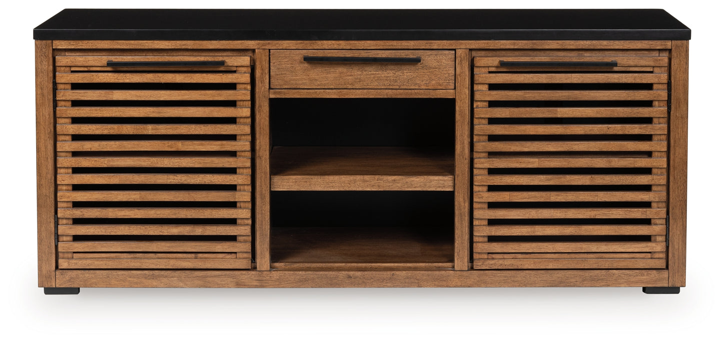 Auburndale Furniture Outlet - Ashley Furniture - Kallari Bookcase - Credenza / Warm Brown/Black - H737-60