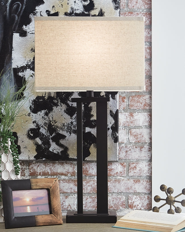 Auburndale Furniture Outlet - Ashley Furniture - Aniela Lighting - Metal Table Lamp (Set of 2) / Bronze Finish - L204074