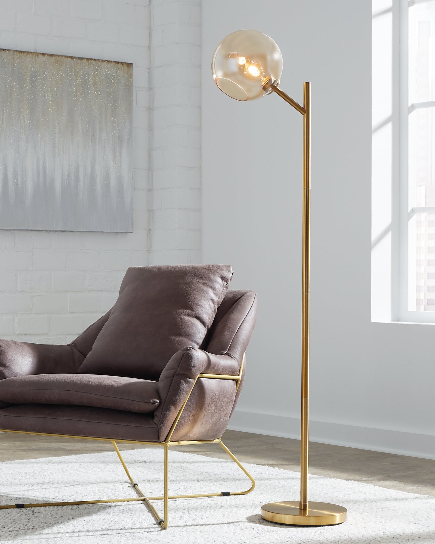 Auburndale Furniture Outlet - Ashley Furniture - Abanson Lighting - Metal Floor Lamp (1/CN) / Black - L734381