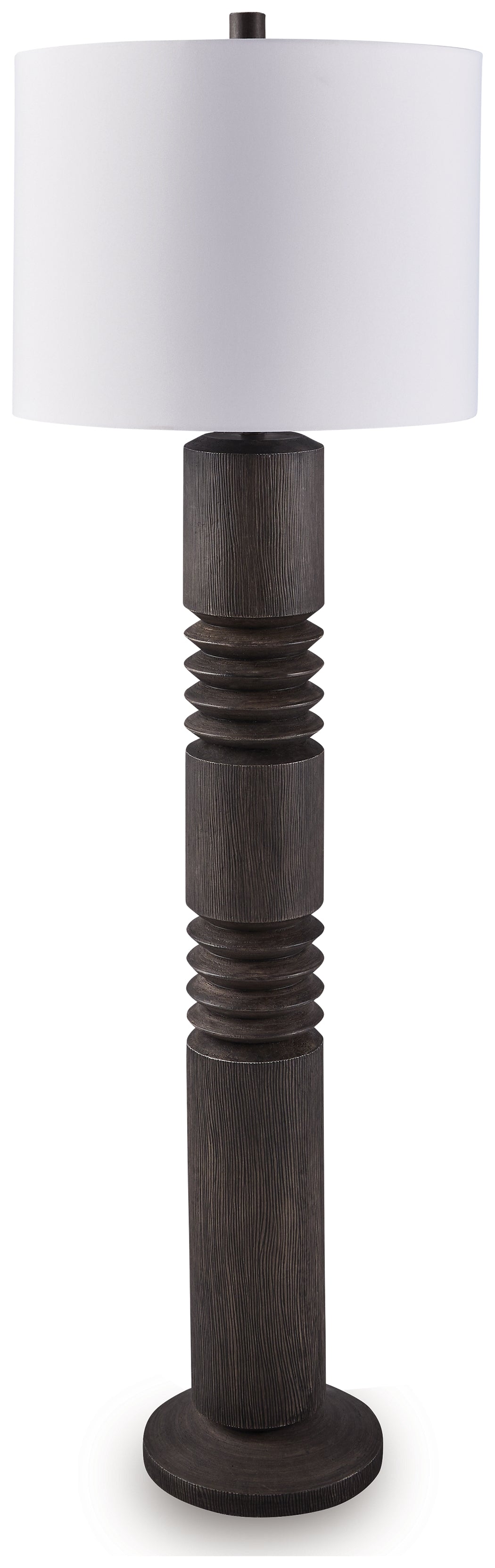 Auburndale Furniture Outlet - Ashley Furniture - Fainwell Lighting - Poly Floor Lamp (1/CN) / Distressed Black - L235861