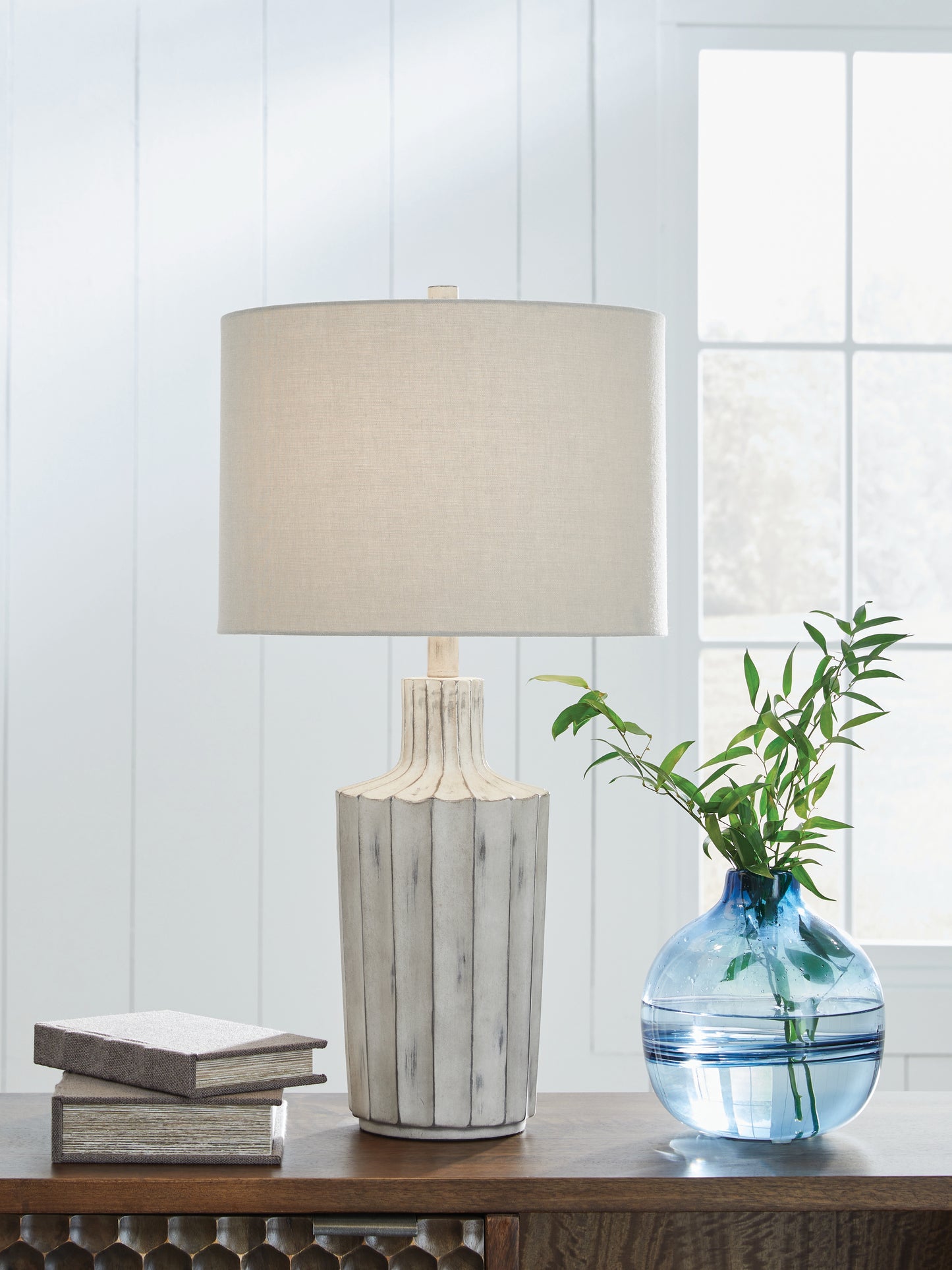 Auburndale Furniture Outlet - Ashley Furniture - Imre Lighting - Poly Table Lamp (1/CN) / Distressed Brown - L235884
