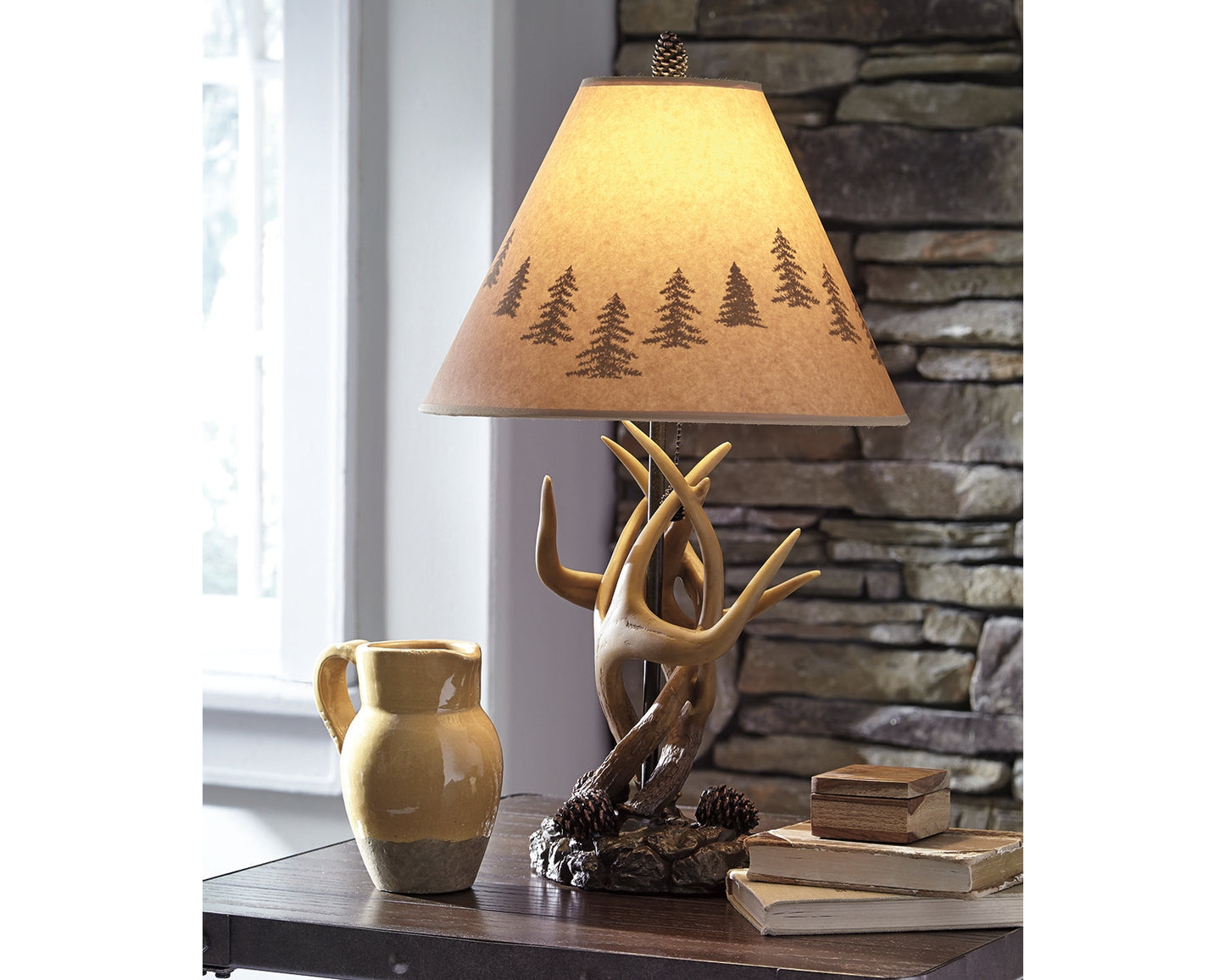 Auburndale Furniture Outlet - Ashley Furniture - Derek Lighting - Poly Table Lamp (Set of 2) / Brown - L316984