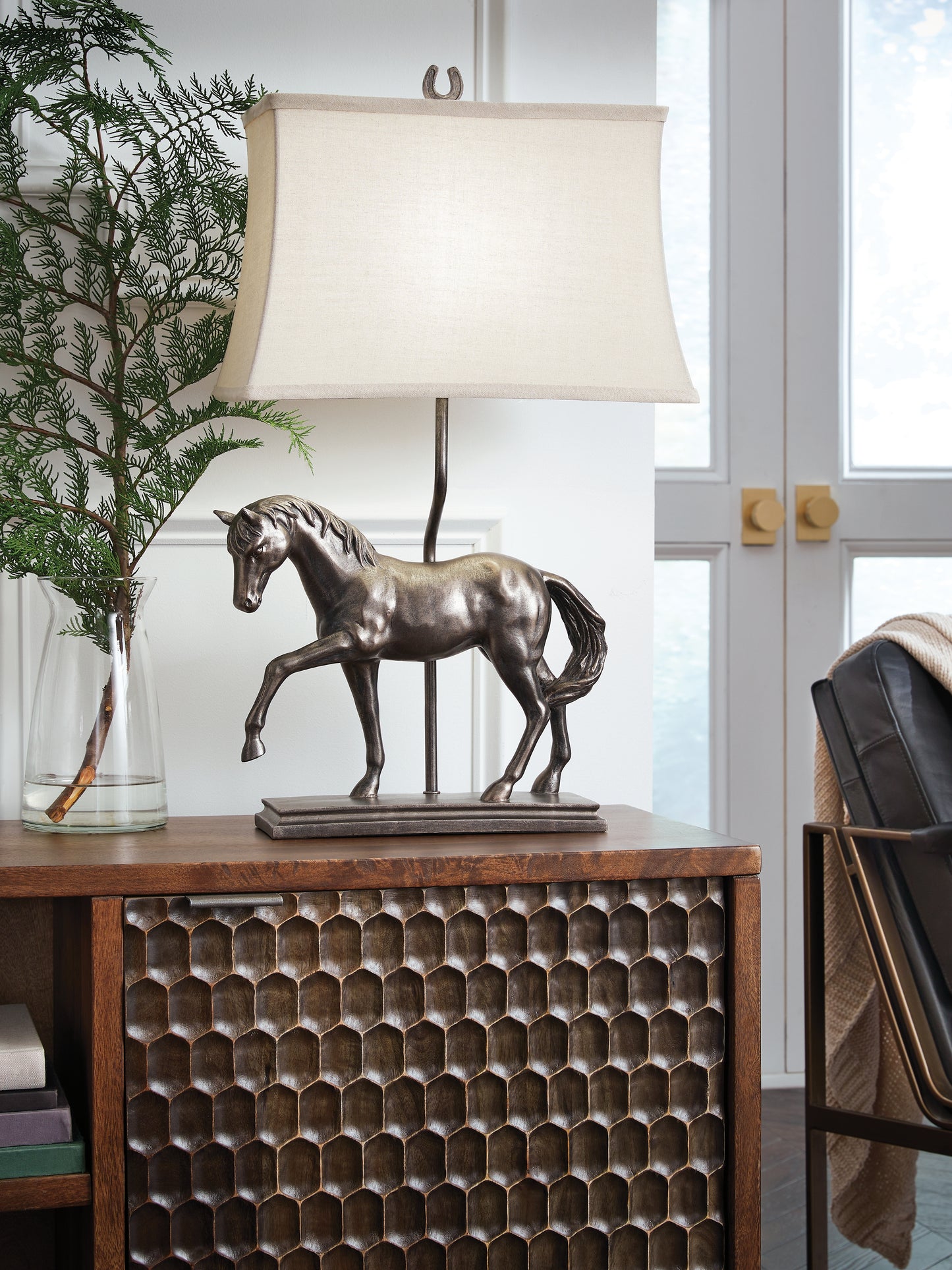 Auburndale Furniture Outlet - Ashley Furniture - Sandorman Lighting - Poly Table Lamp (1/CN) / Bronze Finish - L317044