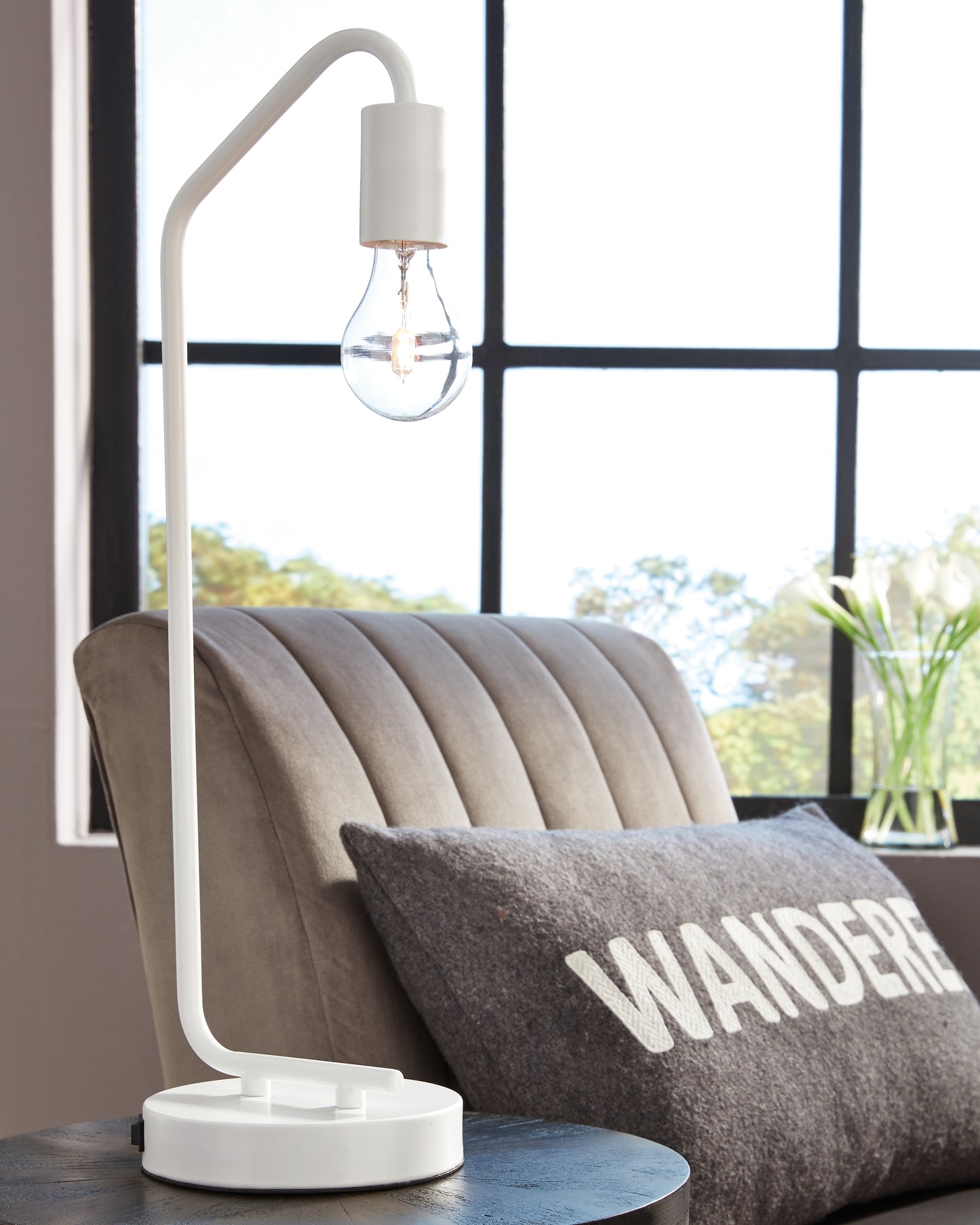 Auburndale Furniture Outlet - Ashley Furniture - Covybend Lighting - Metal Desk Lamp (1/CN) / White - L734322