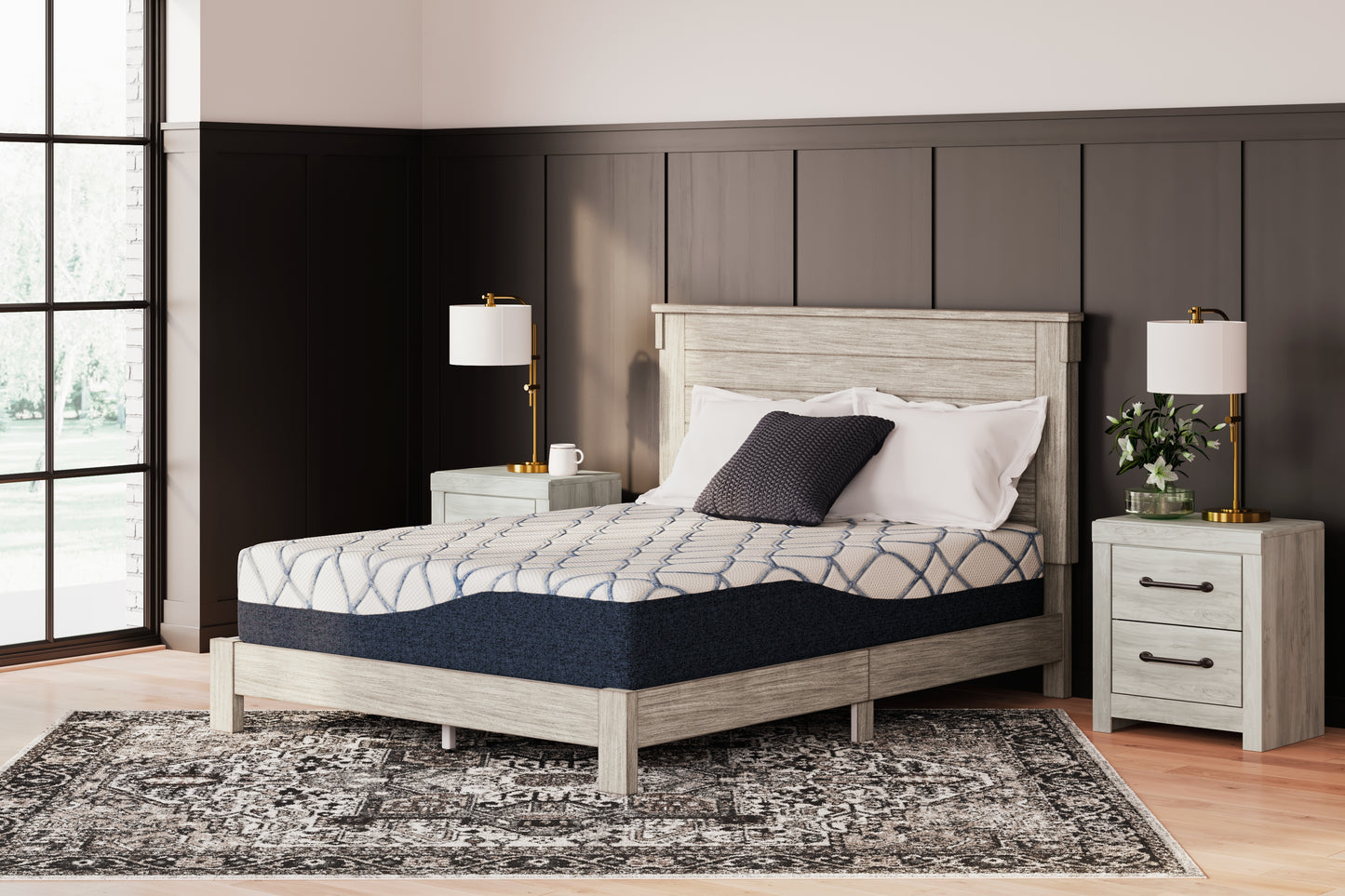 Auburndale Furniture Outlet - Ashley Furniture - 12 Inch Chime Elite 2.0 Mattresses - California King / White/Blue - M42651
